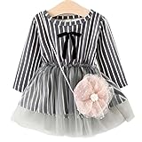 YY-Natuhi ベビー服 子供服 女の子 ワンピース キッズ ドレス ストライブ柄 新生児 ボディースーツ ベビー 長袖 ベビースーツ 秋冬 かわいい 綿 赤ちゃん 入園式 入学式 チュール (8