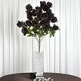 tableclothsfactory 96 Extra Large人工Roses Buds Bushesウェディング花 – ブラック
