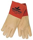 MCR Safety 49600S Red Ram Premium Grade Grain Pigskin MIG/TIG Welder Gloves with 4-1/2-Inch Split Co