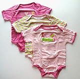 Mon Cheri Baby (モンシェリベイビー) ピンク ラブ ボディースーツ 3パックセット 3 Pack Pink 'Love' Bodysuit Set (9-12M) 【並行輸入】