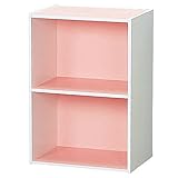 アイリスオーヤマ カラーボックス 2段 幅41.5×奥行29×高さ59.5cm ペールピンク/ホワイト CX-2