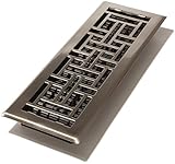 Decor Grates AJH414-NKL 4-Inch by 14-Inch Oriental Floor Register, Brushed Nickel [並行輸入品]