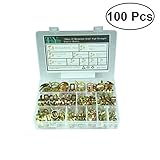 OUNONA 100pcs春のフープボックスウォーターパイプクランプステンレススチールホースクランプ調節可能なワームギアドライブホースクランプファスナーウォーターパイプホース農業庭園