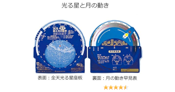Amazon 光る星と月の動き 表面 全天光る星座板 裏面 月の動き早見表 宇宙 天文 プラネタリウム おもちゃ