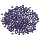 PATIKIL 100個 ガラスビーズ 8mm バイコーン カラフルビーズ 多面的 アクセサリーパーツ 手芸用品 ガラス風 ブレスレット ネックレス イヤリング DIY ハンドメイドパーツ クラフト バイオレット