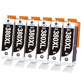 【TAIDA】BCI-380XLBK ブラック 互換インクカートリッジ キャノン インク BCI-380XL BK 380 381 6本セット Canon用 PIXUS TS8130 TS8230 TS8330 TS8430 TS6130 TS6230 TS6330 TS7330 TR9530 TR8530 TR703 (大容量/残量表示/個別包装)