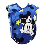 Disney ディズニー ベビー服 もこもこフリース 新生児ベスト 総柄 50-70cm 80ブルー
