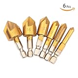 面取りカッター 面取り 六角軸 チタンコーティング カッタードリル(6mm/8mm/9mm/12mm/16mm/19mm) 金属 プラスティック 加工