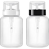 [ルボナリエ] ポンプ ディスペンサー 回転 ロック式 持ち運び 便利 (200ml, 黒&白, 2個)