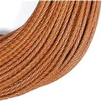 Amazon.co.jp: 牛革 編み紐 4mm 四つ編み 丸紐 レザーコード 1m