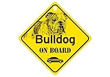 Bulldog ON BOARD カーサインボード：ブルドッグ 乗車中 ミニサイン 吸着盤つき Made in U.S.A [並行輸入品]