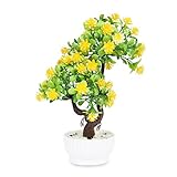 The perseids 観葉植物 チェリー鉢植え 造花 鉢植 インテリア フェイクグリーン プレゼント (イエロー)