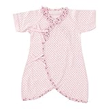 (チャックル) chuckle *スウィートガール*ドット小花襟コンビ肌着【1枚売り】 ピンク 50-60cm P6771-60-20