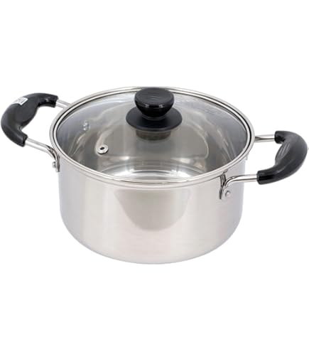 Amazon｜パール金属 鍋 両手鍋 18cm ガラス蓋付 ステンレス製 キッチン