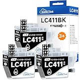 【SANCTinkメーカー直営】LC411BK 顔料 ブラック 黒3本 ブラザー対応 LC411 BK 互換インク DCP-J928N MFC-J905N DCP-J1800N MFC-J939DN DCP-J528N DCP-J926N DCP-J526N MFC-J739DN DCP-J914N インク 番号区別は不要