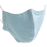 [クインテット] 蒸れない 麻マスク 日本製 麻 リネン 布マスク 洗える 洗濯 ファッションマスク オシャレ 大人用 小さめ 大きめ11-msk-601 (サックス, 通常サイズ)