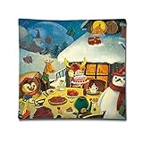 Sna85z 18x18 Inch Pillow Case Christmas Animals Dinner Kids Fun 2 Side Printed Pillow Cover [並行輸入品]