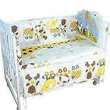 [Enerhu]ベッドガードパット5点セット ベッドバンパー洗える 全周タイプ 赤ちゃんの保護 ジラフ L