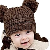 Tonsee キッズ ニット帽子 ベビー 冬 暖かい キャップ 赤ちゃん 子供用 可愛い ハット 防寒 (コーヒー)