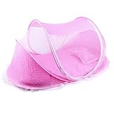 Crib Netting with Infant Toddler Travel Foldable Bedding Set (Pink2.39LB) [並行輸入品]