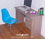 北欧テイスト　オフィスデスク机　120cm幅x50cm奥行きx75cm高　ダークソノマ（ブラウン）　スライド3段引き出し付き