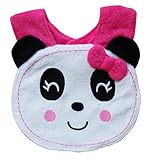 (ビグッド)Bigood ベビービブ よだれかけ キャラクターコットンビブ エプロン 食事用 赤ちゃんスタイ よだれかけ 新生児 アニマル柄 防水ビブ パンダ ホワイト