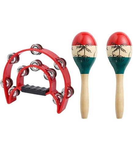 Amazon | SALUDABLE タンバリン マラカス シェイカー 楽器 木製