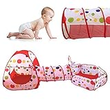 AniiKiss Play Tunnel and Tent Play Tent Cubby-Tube-Teepee Indoor Pop up Tent 3pc Outdoor Gamehouse T