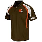 Cleveland Browns Adult Largeパフォーマンス半袖ポロシャツ – ブラウン&ホワイト