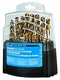 Task Tools 09029 29-Piece Tuf-E-Nuf Titanium-Coated HSS Drill Bit Set, 1/16-Inch Through 1/2-Inch Bi