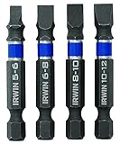 IRWIN Tools 1899885 Impact Performance Series Screwdriver Power Bits, Assorted Slotted, 2-Inch Lengt