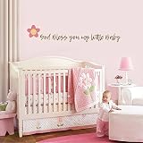 God Bless You My Little Baby – Quote – 赤ちゃん女の子保育園壁デカール用ベビールームデコレーション – 壁画壁デカールステッカー用ホーム子供の寝室( mm116 