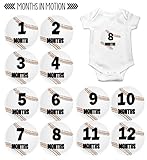 Months in Motion 224 Baby Month Stickers for Newborn Boy Baseball by Months In Motion