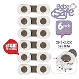 ベビー安全ロックラッチ(特許取得済み1クリックロックシステム子Proofのキャビネット、引き出し、アプライアンス、冷蔵庫、オーブン、必要なツールなし( 6パック)