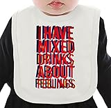 I Have Mixed Drinks About Feelings ネクタイを有する有機ビブ Medium