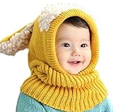 ニット帽 ニット帽子 ベビー キッズ 子供 防寒 (イエロー)