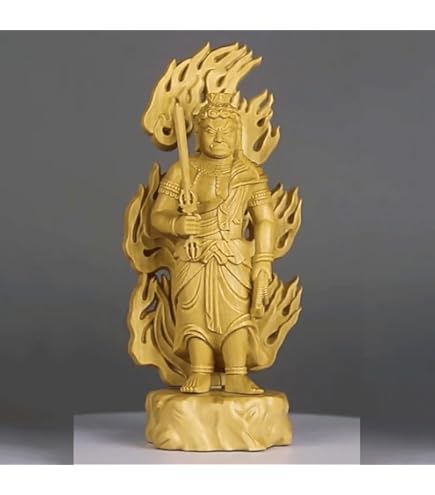 不動明王 不動明王像 栗田包教 木彫 彫刻 サイズ45×21cm 楽天市場】仏像 不動明王 座像 3.5寸 四角台座（瑟々座） 火焔