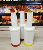 3のセット、イエロー、レッド、ブラウンバーStore and Pour QuartジュースコンテナW /署名Party Picks