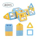 Peradixスーパー磁気ブロックBuilding Construction Stacking magformerssetブルーとイエローの想像力教育 – 40個