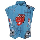 (ディズニー) Disney キッズ子供用 カーズ2 スパイ 袖付きあったか着る毛布 フリースポンチョ フリースローブ ローブブランケット あったかフリース毛布 (90cm x 120cm) (ブルー