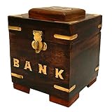 itos365手作り木製Money BankセーフSquare Kids Piggy Coinボックスギフト、5 x 5インチ