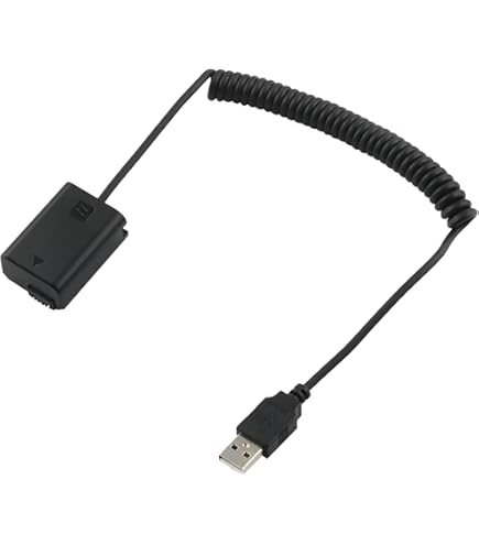 Amazon | カメラ電源ダミーバッテリー、NP-FW50コンバーターACカプラー