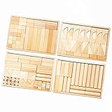 【MONTE Kids】モンテッソーリ教具 --無垢 積み木セット 180ピース -- Montessori 知育玩具教具 幼児早期教育 モンテキッズ 本格教材 算数 おもちゃ -- 4段 木製積み木