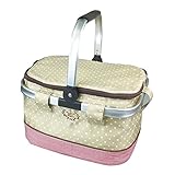 アットファースト 保冷バスケットS プレーンドット ベージュ AF5848