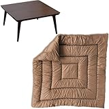 こたつ本体＋掛布団 2点セット 石英管温風ヒーター [ 正方形 75 / ブラウン ] / 国産こたつ掛け布団