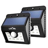 Litom ソーラーライト LED 人感センサー アウトドアライト 夜間自動点灯 表玄関/壁掛け/パーク/ガーデン/庭などに照明用(2本セット)