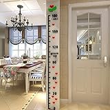 1.6M/1.8M かわいいクリスタルアクリル3D高さ測定壁ステッカーデカール赤ちゃん成長チャートツリー家族の赤ちゃんポスターステッカーの壁紙ベビールームDIYインテリア (1.8M)