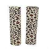 uxcell　安全シートベルトカバー　肩パッド　ヒョウ柄　自動車用　ブラック　ブラウン　2個セット