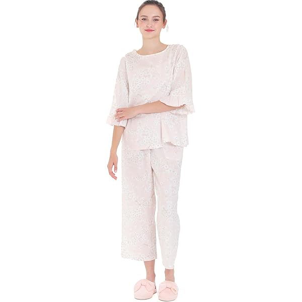 Amazon | [ナルエー] パジャマセット 50/ダブルガーゼチェリー