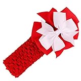 SODIAL ヘッドバンド　蝶結びヘアアクセサリー　女の子のヘアバンド（赤）